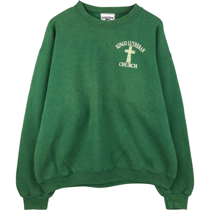 Vintage 90'S Lee printed sweatshirt, made in USA, size L for men cotton Green type dark green Vintage Second Hand