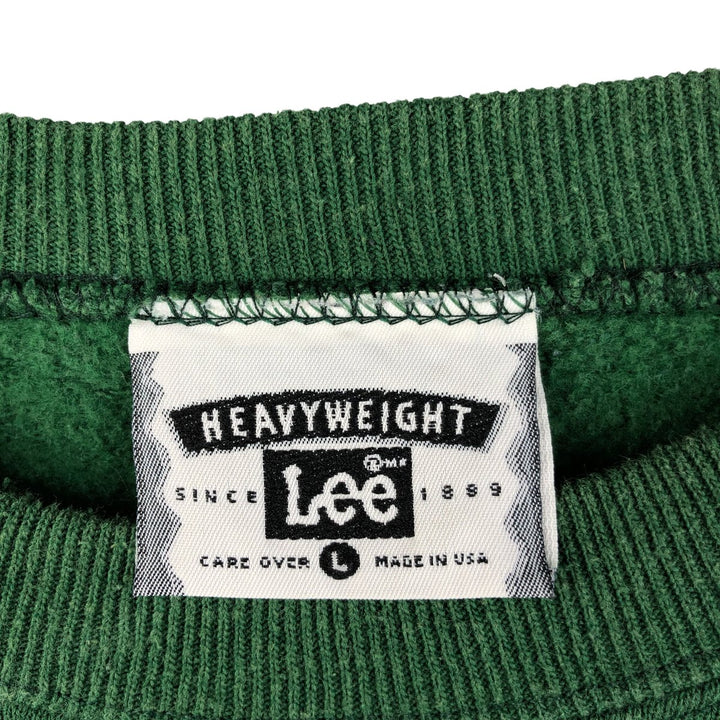 Vintage 90'S Lee printed sweatshirt, made in USA, size L for men cotton Green type dark green Vintage Second Hand