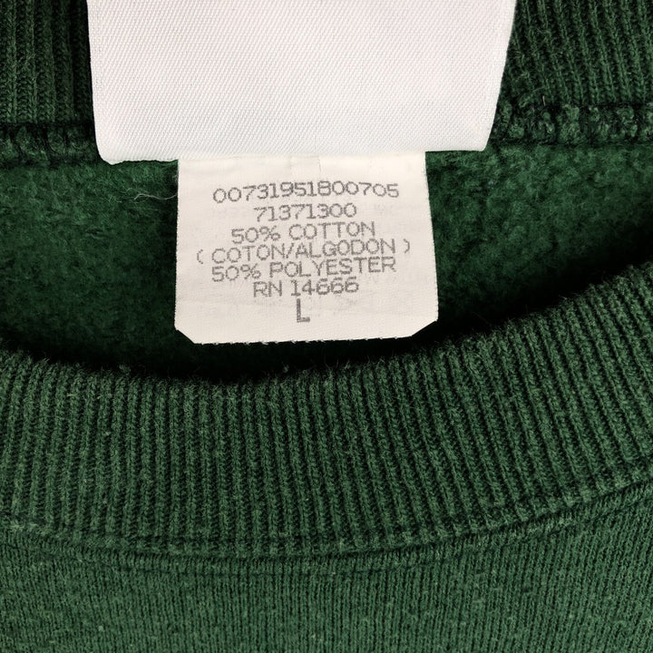 Vintage 90'S Lee printed sweatshirt, made in USA, size L for men cotton Green type dark green Vintage Second Hand