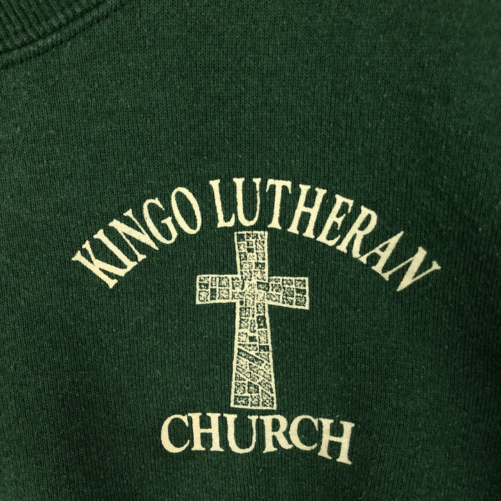 Vintage 90'S Lee printed sweatshirt, made in USA, size L for men cotton Green type dark green Vintage Second Hand