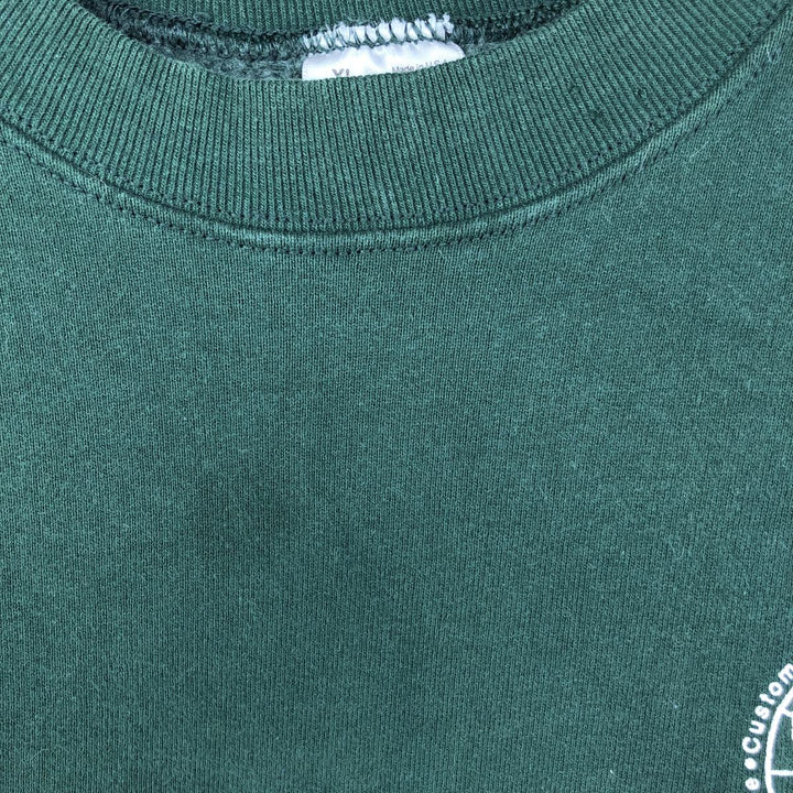 Vintage 90'S Fruit of the Loom Heavy Cotton Print Sweatshirt, Made in USA, Men's Size XL cotton Green type dark green Vintage Second Hand