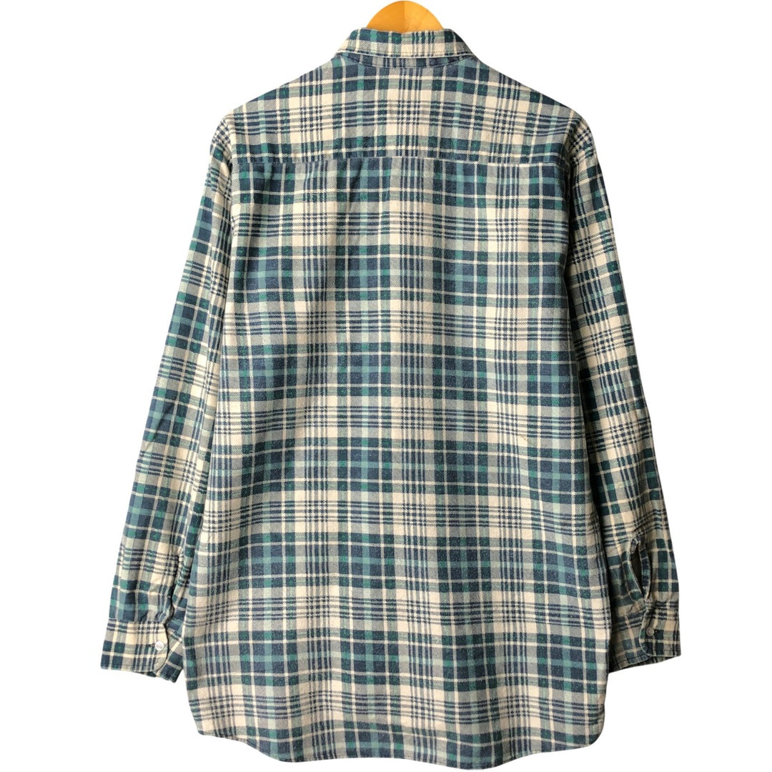90'S Vintage OZARK TRAIL Long Sleeve Printed Flannel Check Shirt, Men's Size L unclear green type Vintage Second Hand