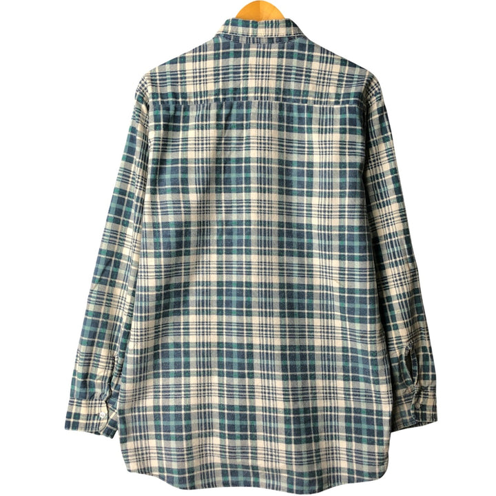 90'S Vintage OZARK TRAIL Long Sleeve Printed Flannel Check Shirt, Men's Size L unclear green type Vintage Second Hand