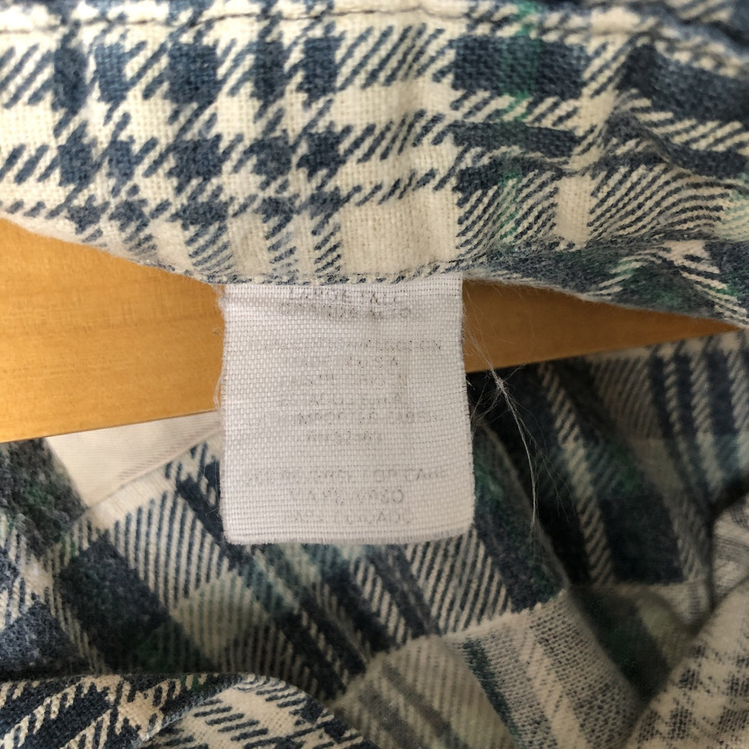 90'S Vintage OZARK TRAIL Long Sleeve Printed Flannel Check Shirt, Men's Size L unclear green type Vintage Second Hand