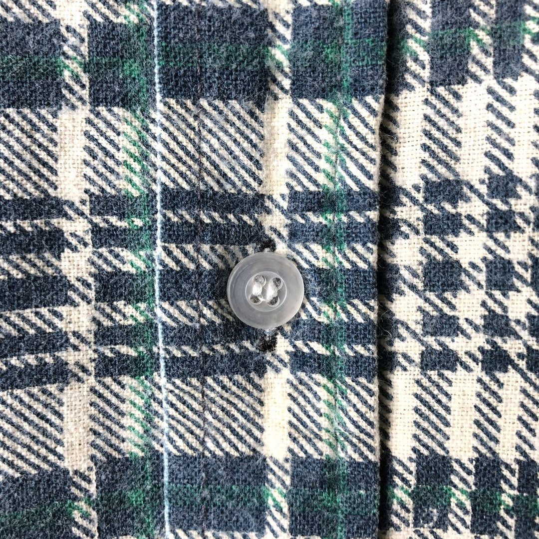 90'S Vintage OZARK TRAIL Long Sleeve Printed Flannel Check Shirt, Men's Size L unclear green type Vintage Second Hand