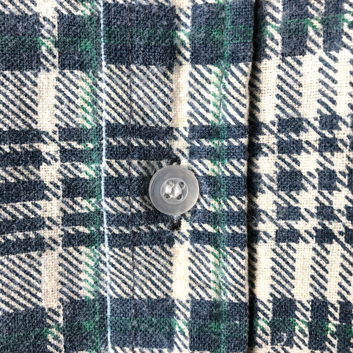 90'S Vintage OZARK TRAIL Long Sleeve Printed Flannel Check Shirt, Men's Size L unclear green type Vintage Second Hand