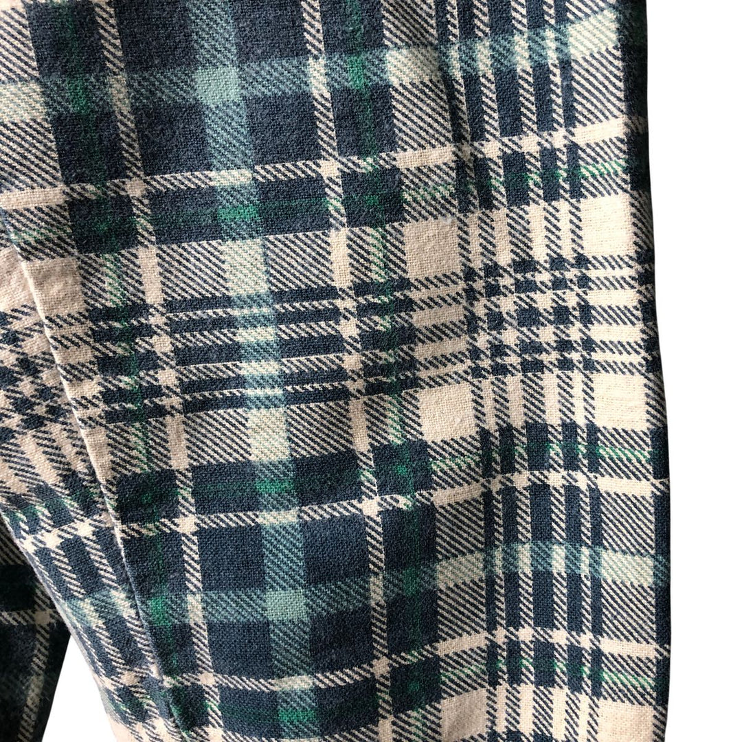 90'S Vintage OZARK TRAIL Long Sleeve Printed Flannel Check Shirt, Men's Size L unclear green type Vintage Second Hand