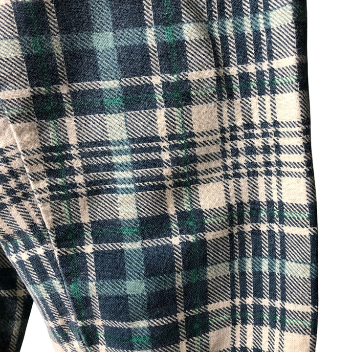 90'S Vintage OZARK TRAIL Long Sleeve Printed Flannel Check Shirt, Men's Size L unclear green type Vintage Second Hand