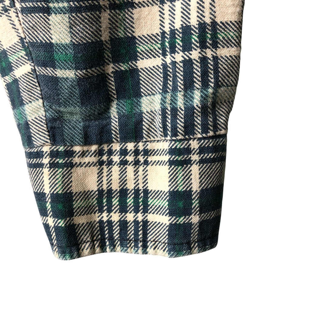 90'S Vintage OZARK TRAIL Long Sleeve Printed Flannel Check Shirt, Men's Size L unclear green type Vintage Second Hand