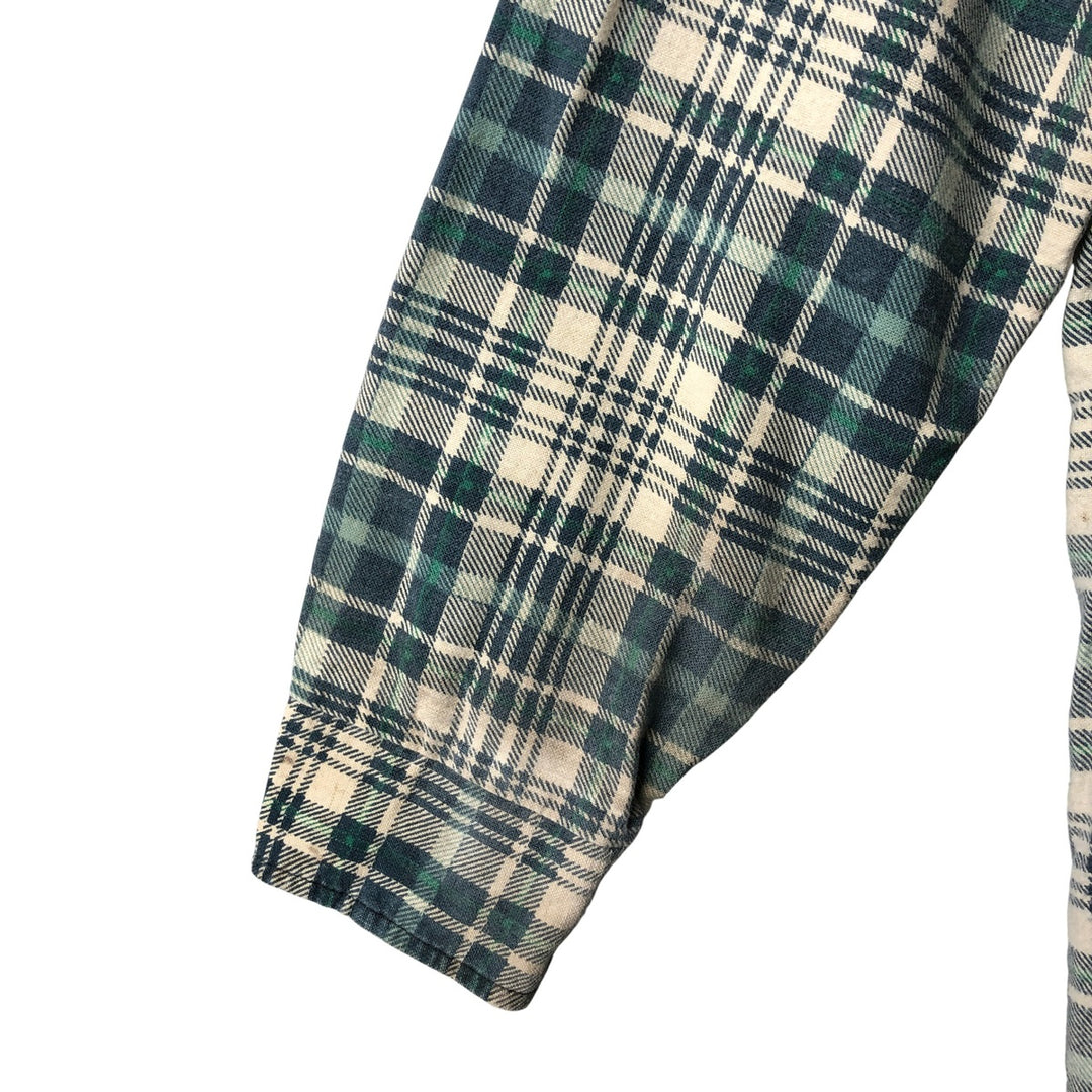 90'S Vintage OZARK TRAIL Long Sleeve Printed Flannel Check Shirt, Men's Size L unclear green type Vintage Second Hand