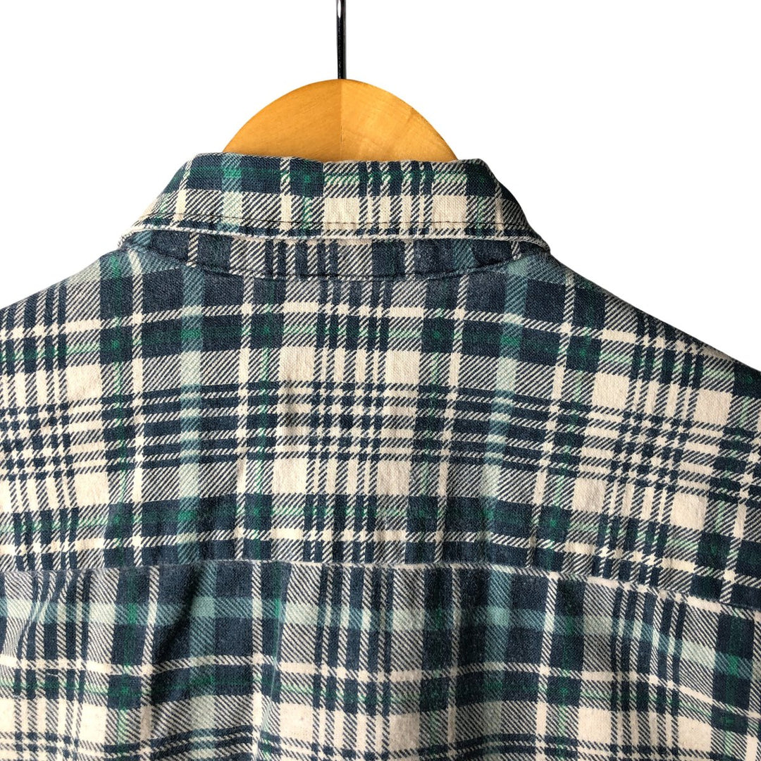 90'S Vintage OZARK TRAIL Long Sleeve Printed Flannel Check Shirt, Men's Size L unclear green type Vintage Second Hand