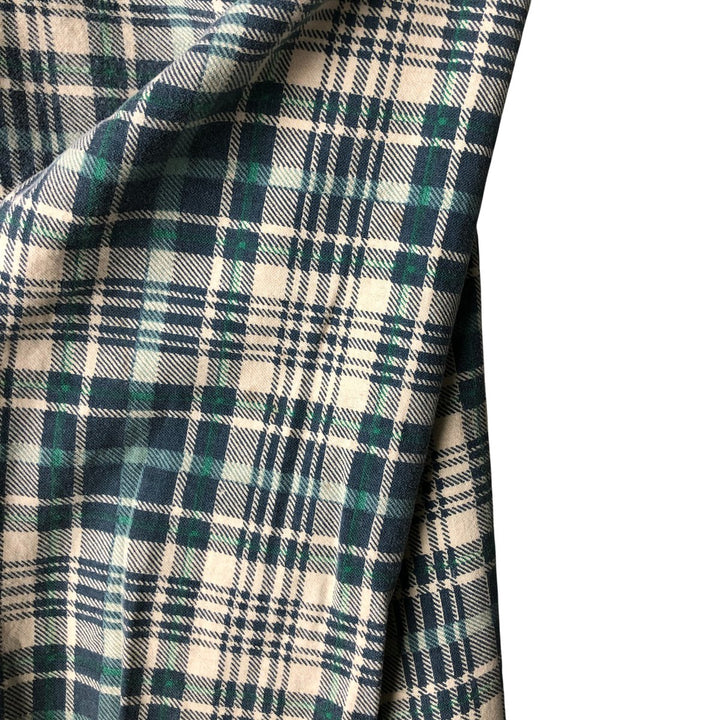 90'S Vintage OZARK TRAIL Long Sleeve Printed Flannel Check Shirt, Men's Size L unclear green type Vintage Second Hand
