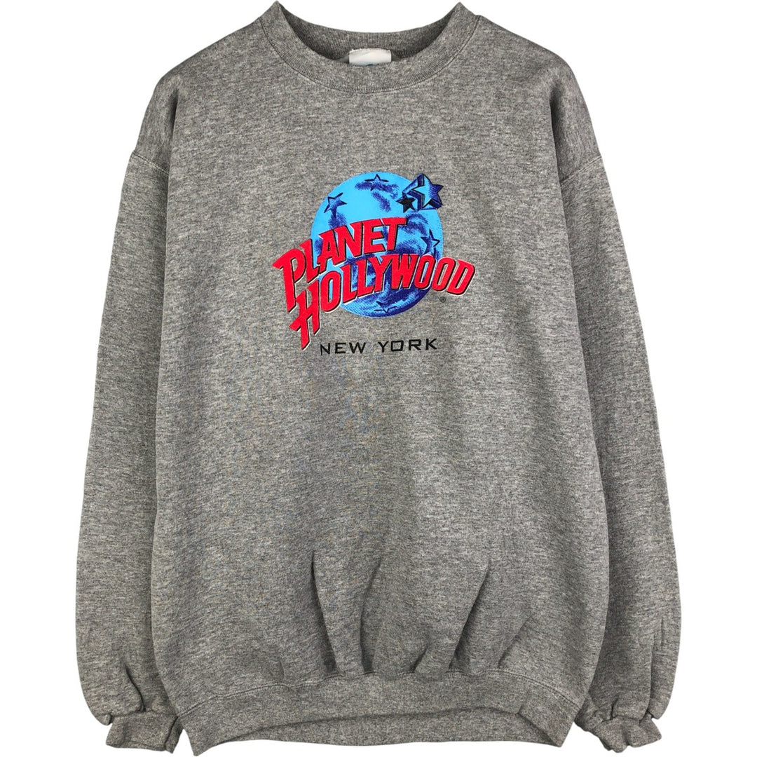 Vintage 90'S Planet Hollywood Advertising Sweatshirt, Made in USA, Men's Size Medium unclear gray type Vintage Second Hand