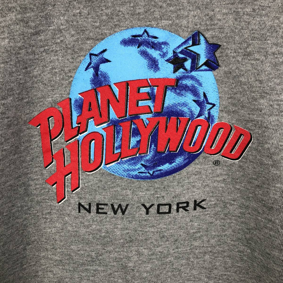Vintage 90'S Planet Hollywood Advertising Sweatshirt, Made in USA, Men's Size Medium unclear gray type Vintage Second Hand
