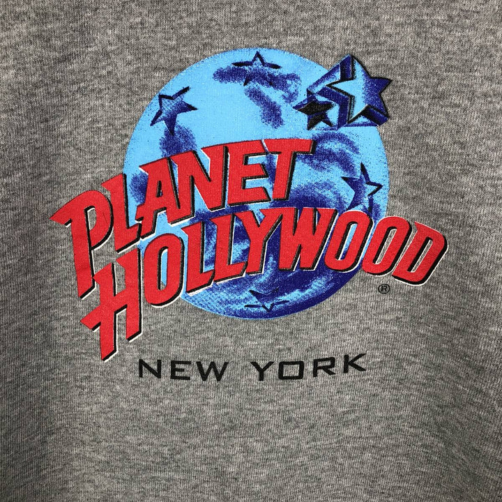 Vintage 90'S Planet Hollywood Advertising Sweatshirt, Made in USA, Men's Size Medium unclear gray type Vintage Second Hand