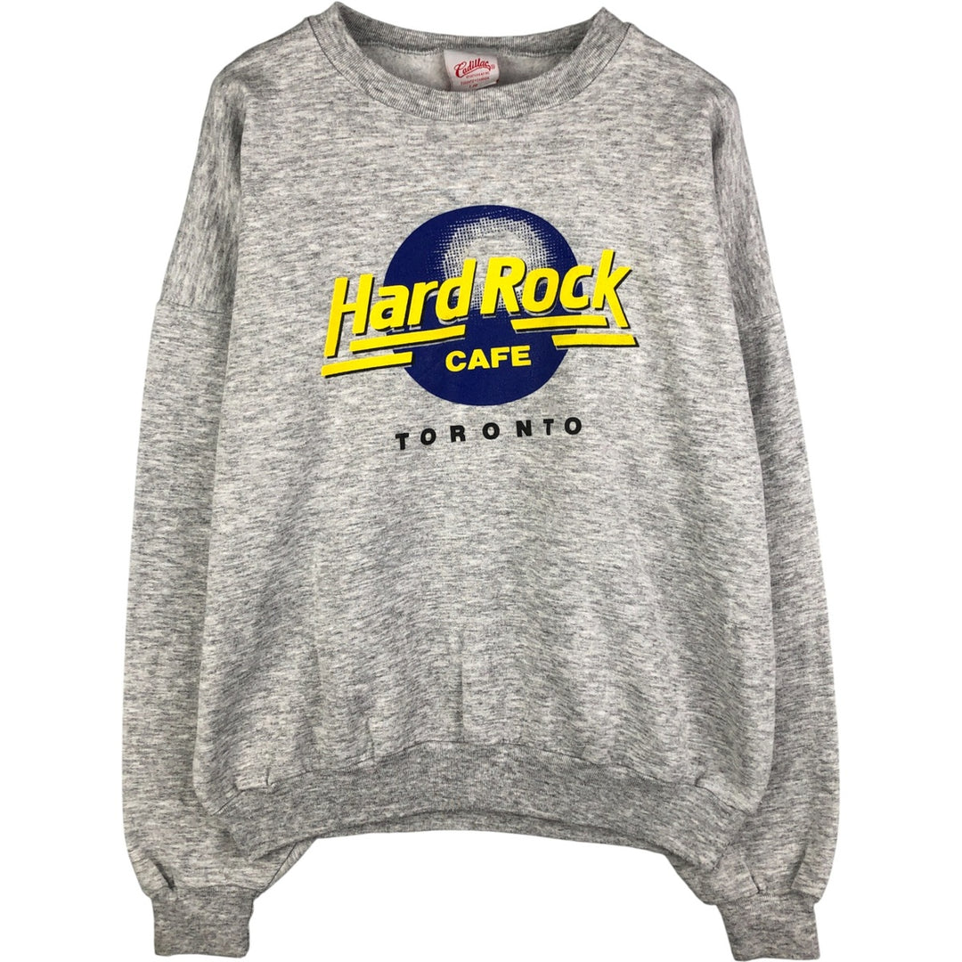 Vintage 90'S Cadillac HARD ROCK CAFE advertising sweatshirt, Made in Canada, Men's Size L cotton gray type Vintage Second Hand