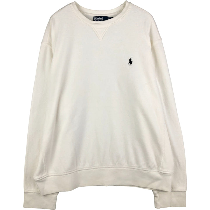 Ralph Lauren POLO by Ralph Lauren One Point Logo Sweatshirt Trainer Men's XXL cotton white type Vintage Second Hand