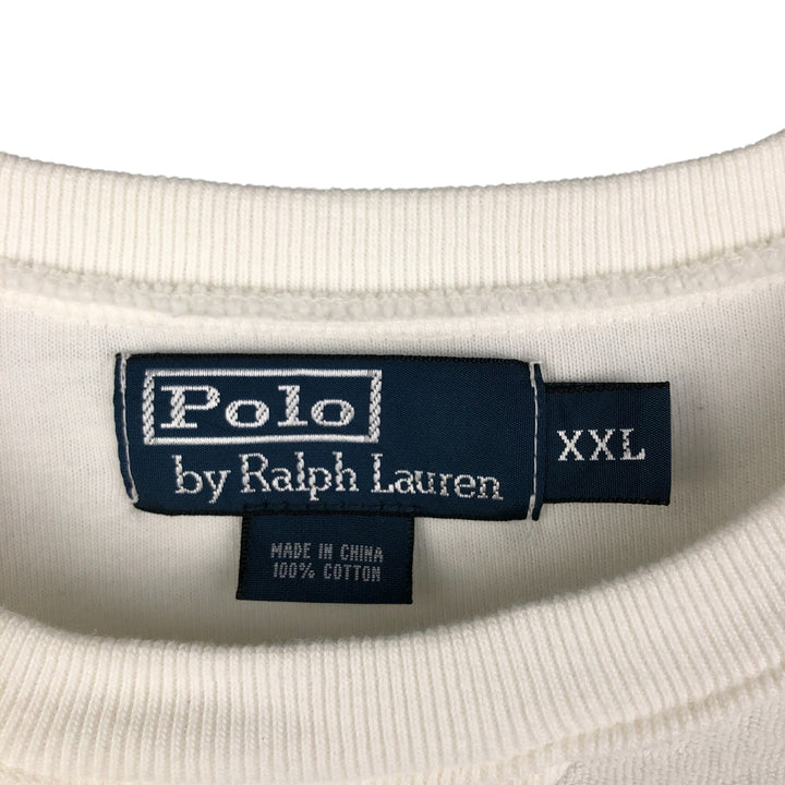 Ralph Lauren POLO by Ralph Lauren One Point Logo Sweatshirt Trainer Men's XXL cotton white type Vintage Second Hand