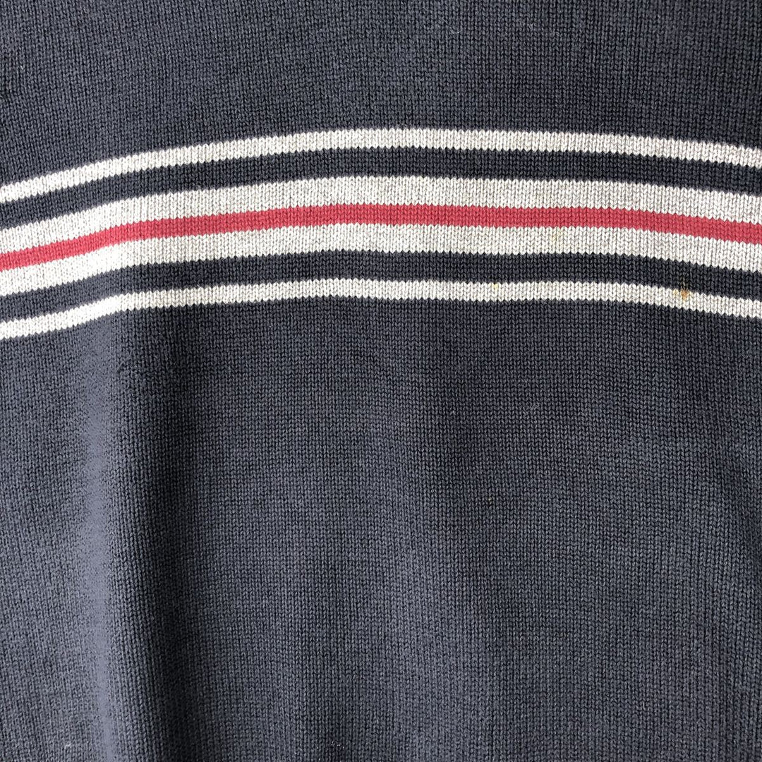 SADDLEBRED V-neck cotton knit vest, men's size L cotton navy blue type Vintage Second Hand