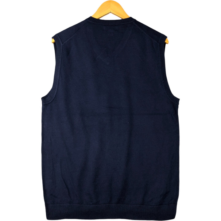 Banana Republic V-neck cotton knit vest, size S (men's) cotton navy blue type Vintage Second Hand
