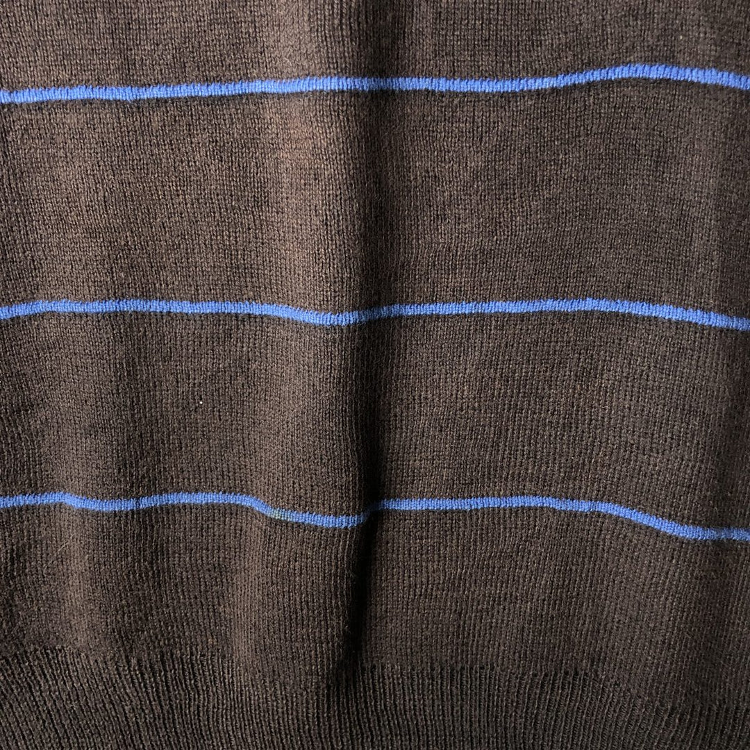 Ralph Lauren POLO GOLF striped V-neck knit vest, size M. cotton black type Vintage Second Hand