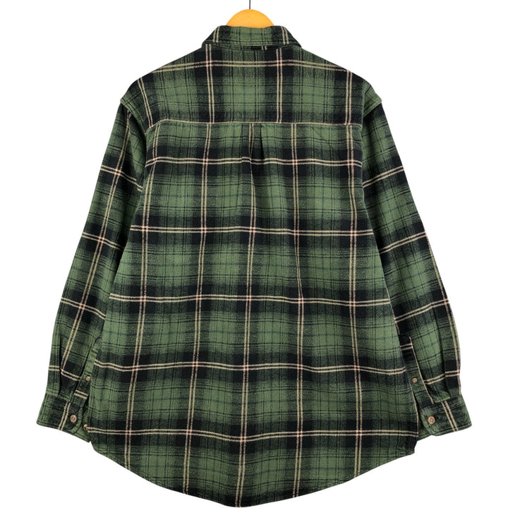 90'S Vintage Field and Stream Long Sleeve Heavy Flannel Check Shirt, Men's Size L cotton green type Vintage Second Hand
