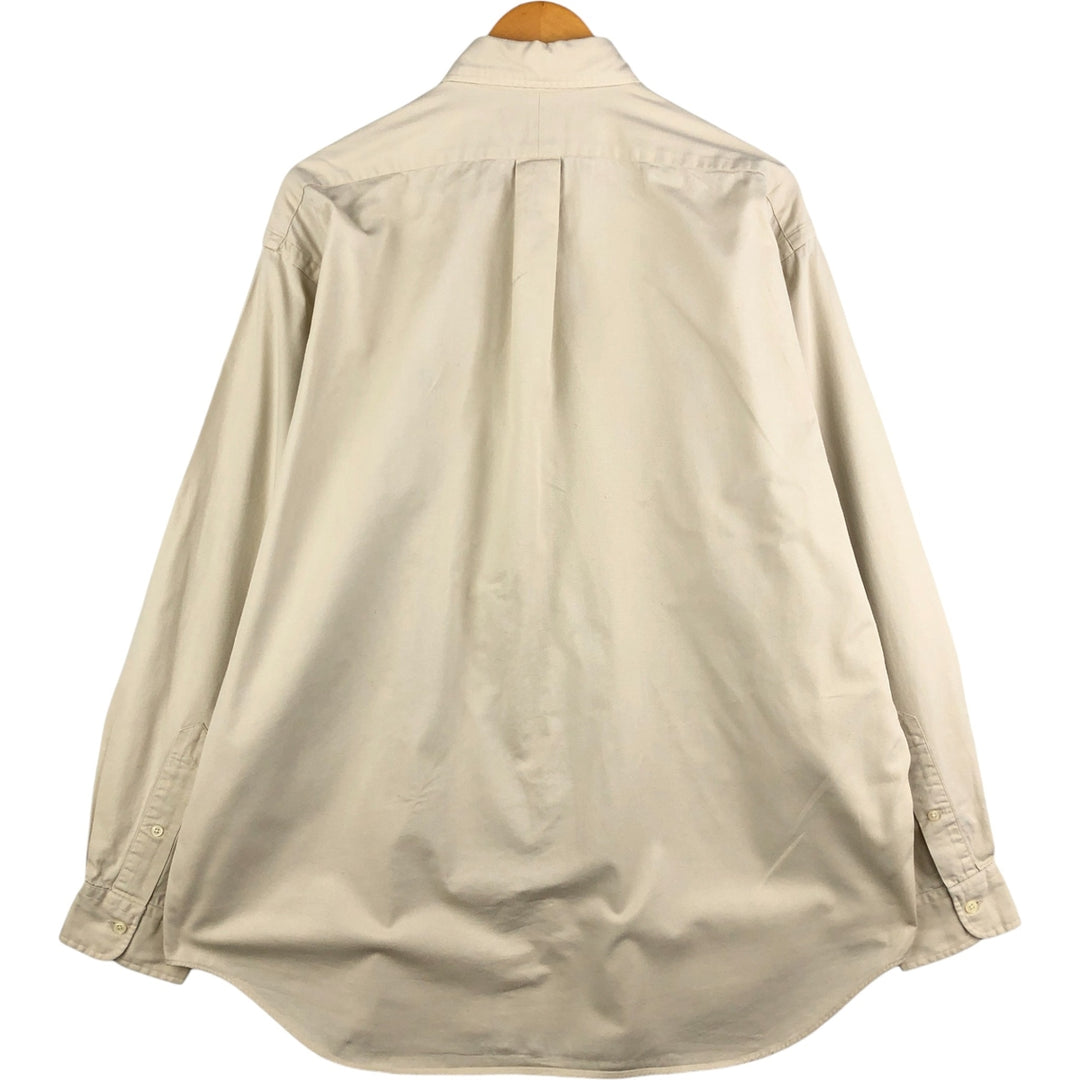 Ralph Lauren BLAIRE long sleeve button down shirt, men's size L cotton Beige type Vintage Second Hand