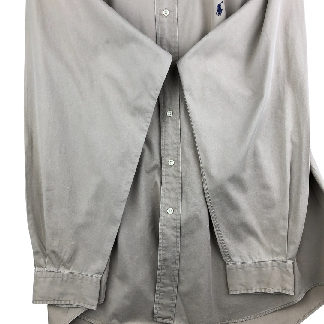 Ralph Lauren BLAKE long sleeve button down shirt, men's XL size cotton Beige type Vintage Second Hand