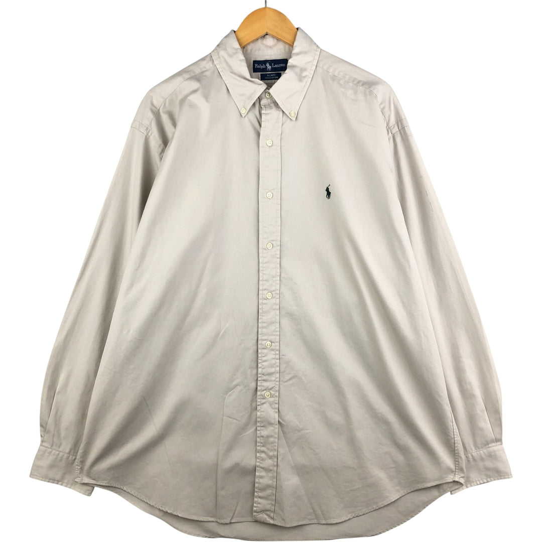 Ralph Lauren BLAKE long sleeve button down shirt, men's XL size cotton ivory Vintage Second Hand
