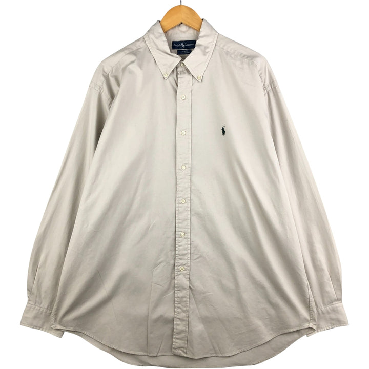 Ralph Lauren BLAKE long sleeve button down shirt, men's XL size cotton ivory Vintage Second Hand