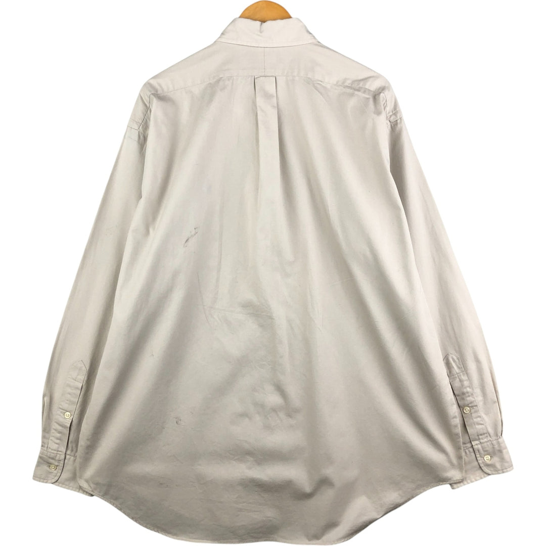 Ralph Lauren BLAKE long sleeve button down shirt, men's XL size cotton ivory Vintage Second Hand