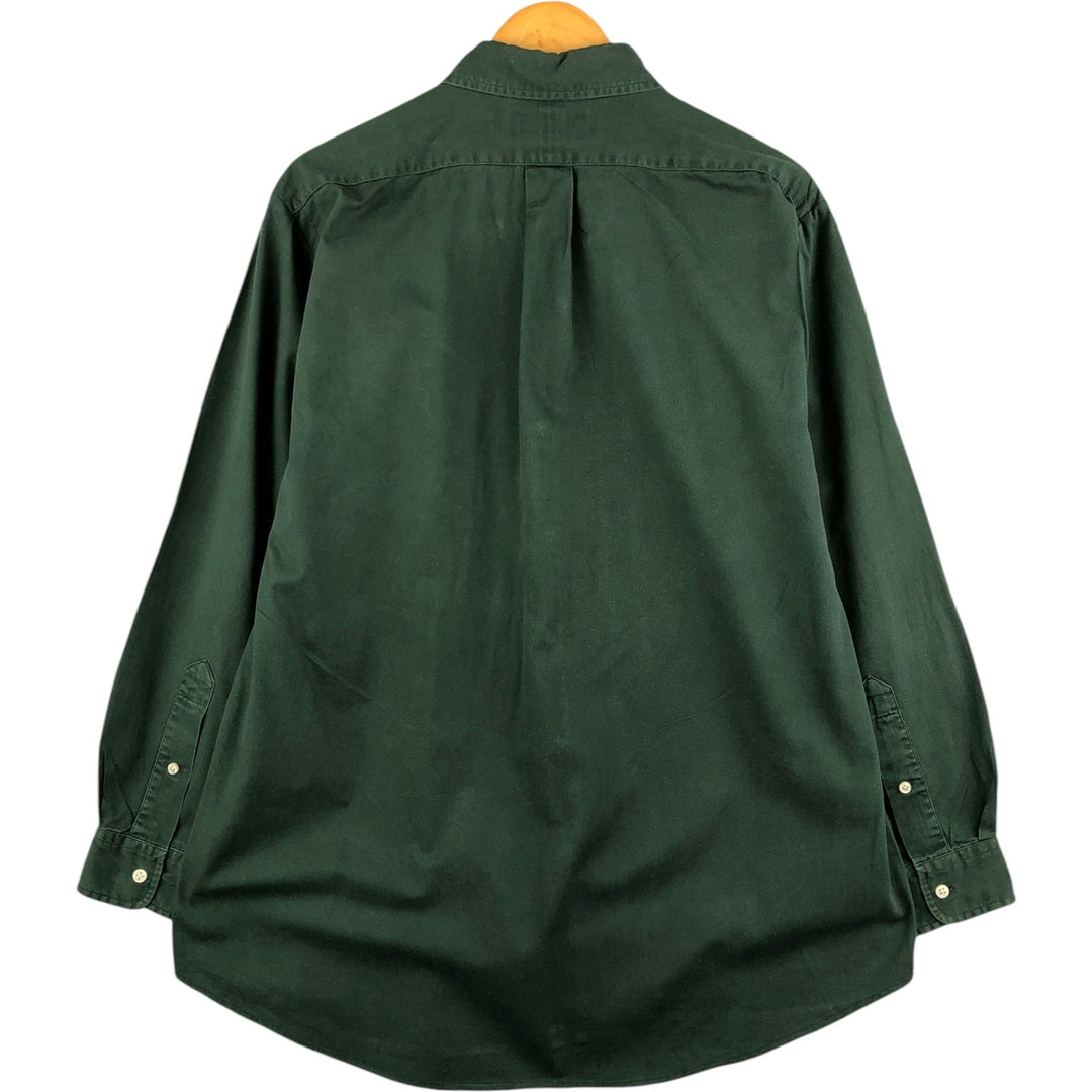 Ralph Lauren BLAIRE long sleeve button down shirt, men's XL size cotton Green type dark green Vintage Second Hand