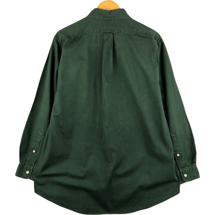 Ralph Lauren BLAIRE long sleeve button down shirt, men's XL size cotton Green type dark green Vintage Second Hand