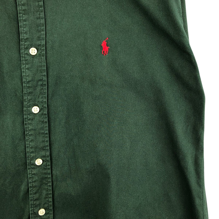 Ralph Lauren BLAIRE long sleeve button down shirt, men's XL size cotton Green type dark green Vintage Second Hand