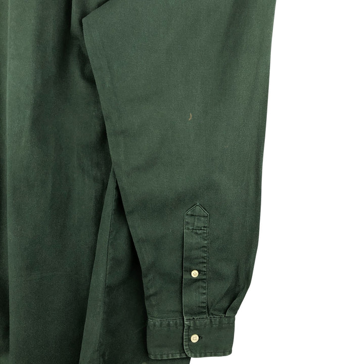 Ralph Lauren BLAIRE long sleeve button down shirt, men's XL size cotton Green type dark green Vintage Second Hand