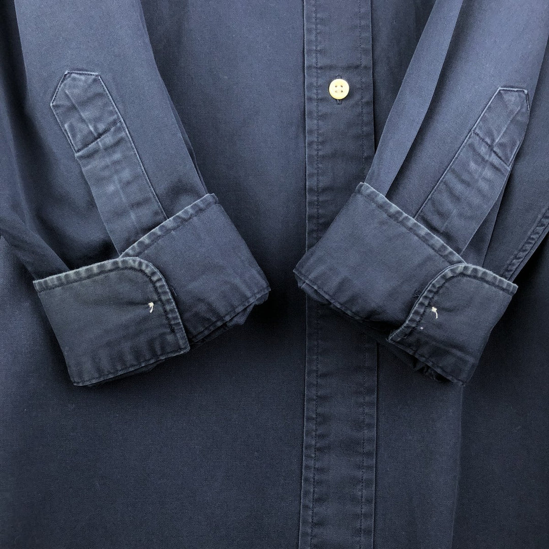Ralph Lauren BLAKE long sleeve button down shirt, men's size L cotton navy blue type Vintage Second Hand