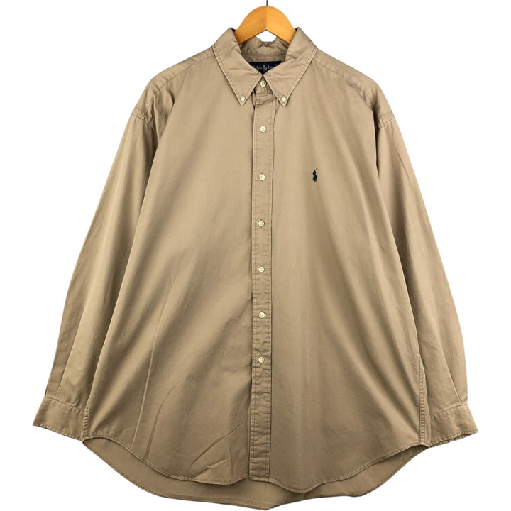 Ralph Lauren BLAKE long sleeve button down shirt, men's XL size cotton Beige type Vintage Second Hand