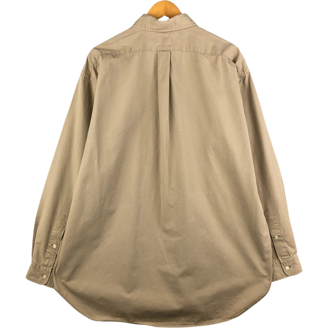 Ralph Lauren BLAKE long sleeve button down shirt, men's XL size cotton Beige type Vintage Second Hand