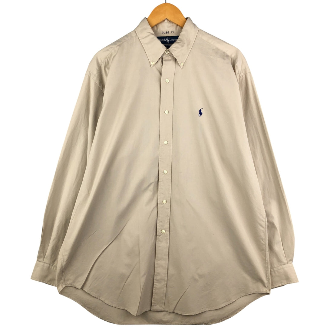 Ralph Lauren BLAKE long sleeve button down shirt, men's size L cotton Beige type Vintage Second Hand