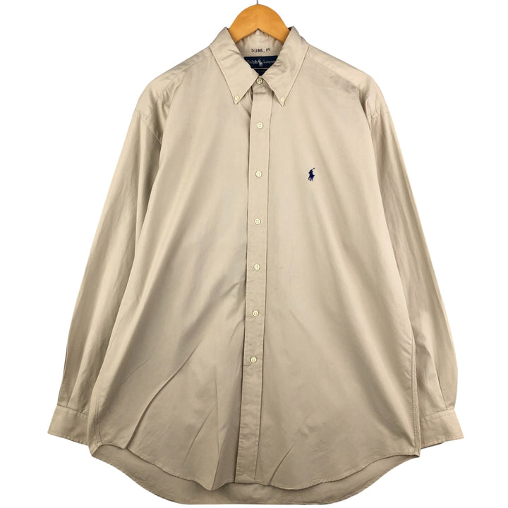 Ralph Lauren BLAKE long sleeve button down shirt, men's size L cotton Beige type Vintage Second Hand