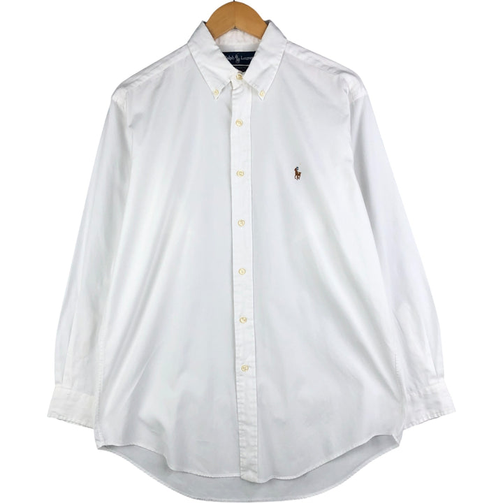Ralph Lauren YARMOUTH long sleeve button down shirt, men's size M cotton white type Vintage Second Hand