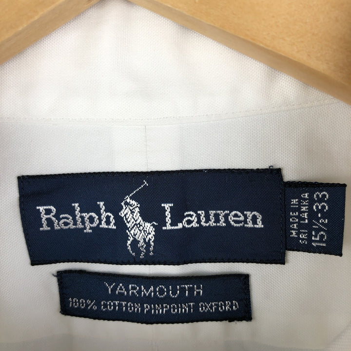 Ralph Lauren YARMOUTH long sleeve button down shirt, men's size M cotton white type Vintage Second Hand