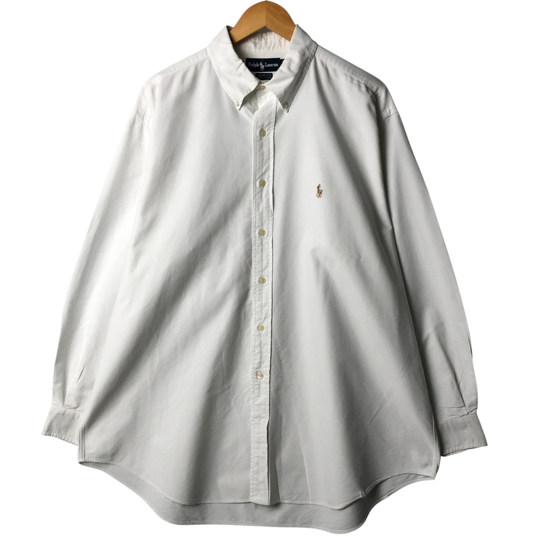 Ralph Lauren YARMOUTH long sleeve button down shirt, men's XL size cotton white type Vintage Second Hand