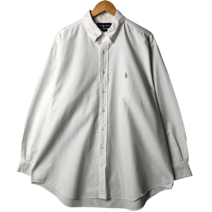 Ralph Lauren YARMOUTH long sleeve button down shirt, men's XL size cotton white type Vintage Second Hand