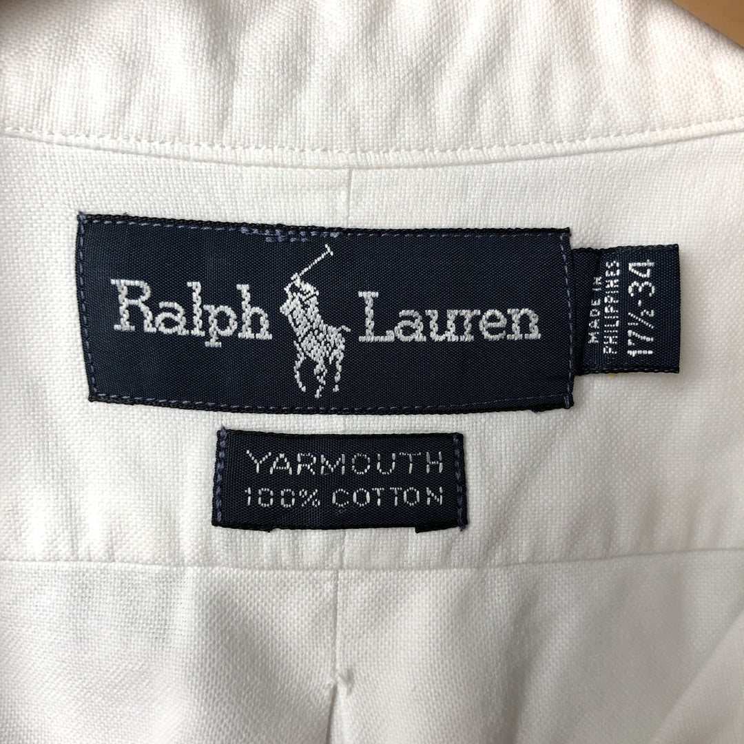 Ralph Lauren YARMOUTH long sleeve button down shirt, men's XL size cotton white type Vintage Second Hand
