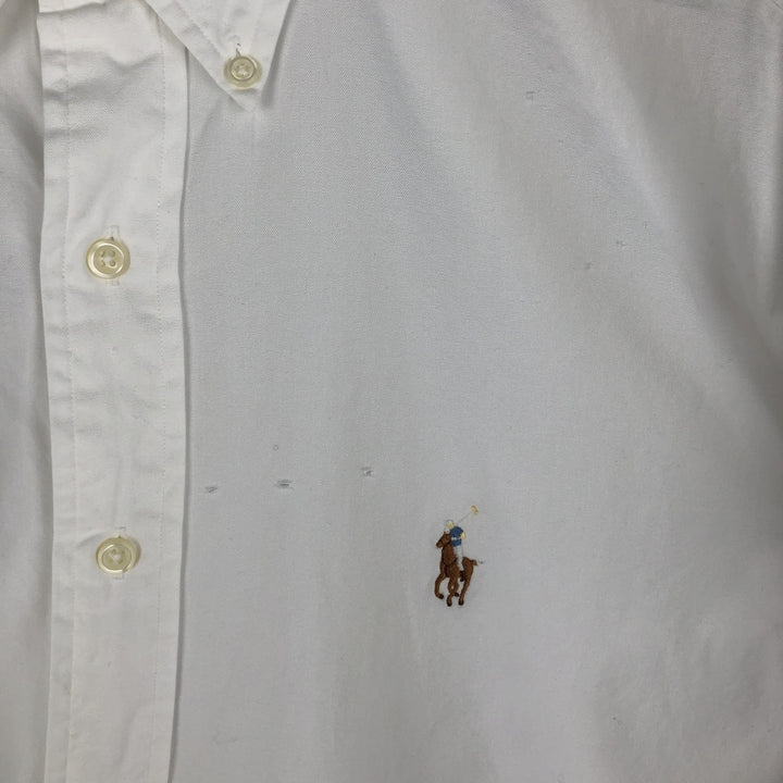 Ralph Lauren YARMOUTH long sleeve button down shirt, men's size M cotton white type Vintage Second Hand