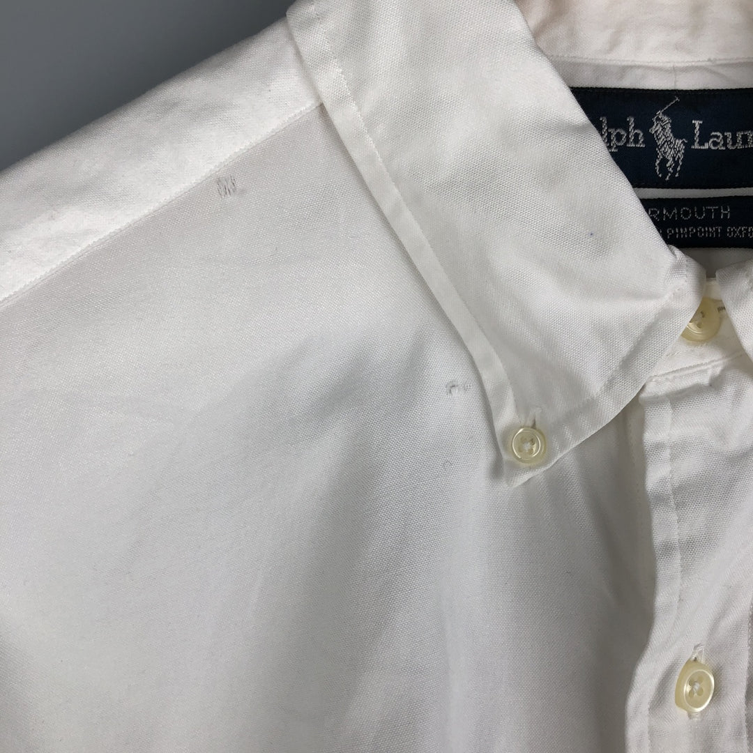 Ralph Lauren YARMOUTH long sleeve button down shirt, men's size M cotton white type Vintage Second Hand