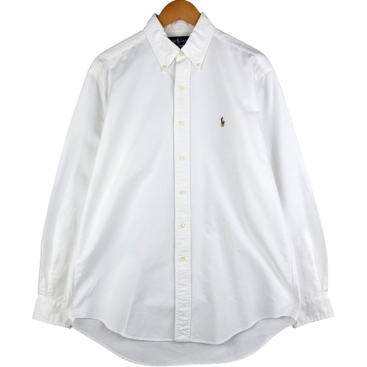 Ralph Lauren YARMOUTH long sleeve button down shirt, men's size M cotton white type Vintage Second Hand