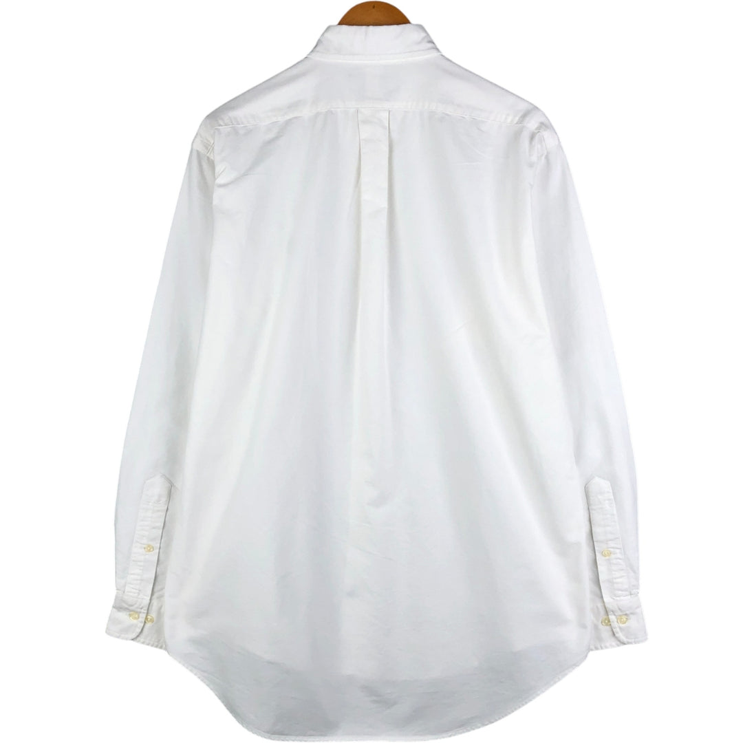 Ralph Lauren YARMOUTH long sleeve button down shirt, men's size M cotton white type Vintage Second Hand
