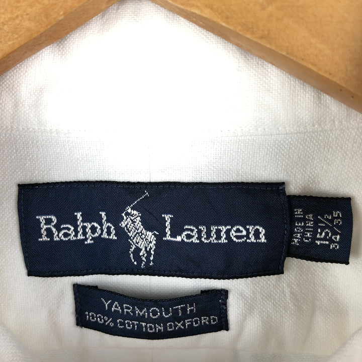 Ralph Lauren YARMOUTH long sleeve button down shirt, men's size M cotton white type Vintage Second Hand